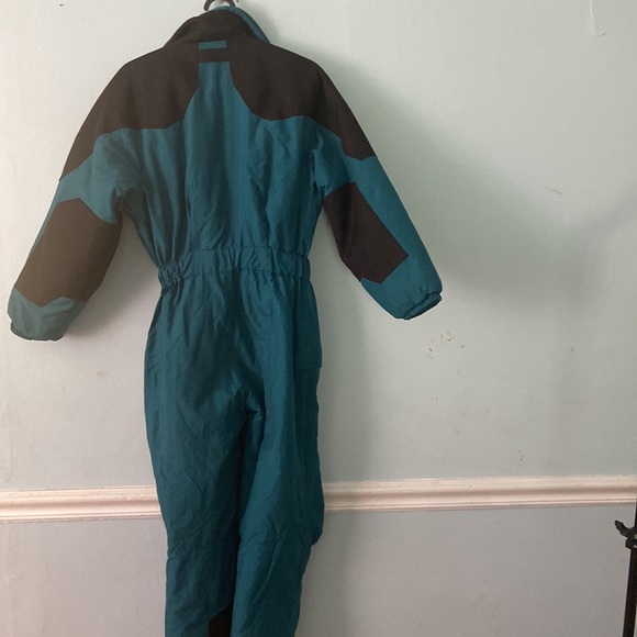 Ski Suit Vtg One Piece Snowsuit Snow Bib retro Inside Edge Girl/Boy Kid sz 10/12 - Picture 9 of 10
